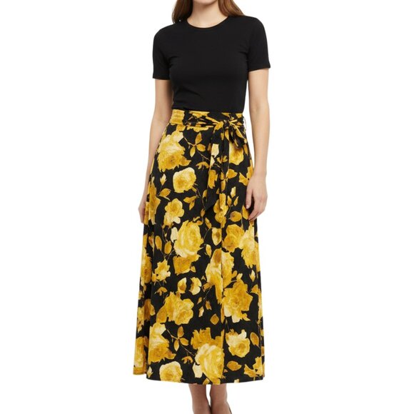 BRAND NEW CRUSHED VELVET FLORAL WRAP MAXI SKIRT - Picture 1 of 6